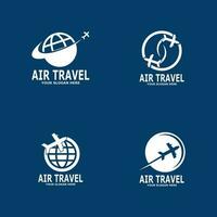 azul aire viaje agencia viaje logo modelo vector