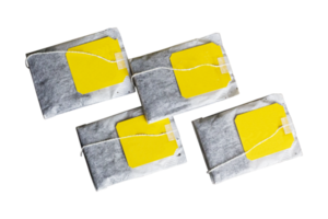 Teabag with yellow label png