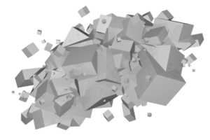 Gray Cubes PNG Isolated