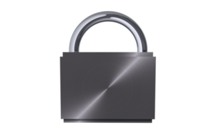 Silver Iron Padlock PNG