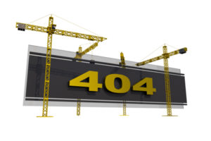 Error 404 Under Construction Concept 3D PNG Isolated Graphic