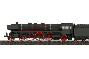 3D Steam Locomotive Side View 3D PNG Image