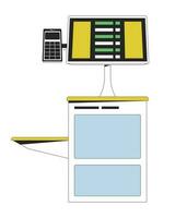 Self service checkout flat line color isolated vector object. Contactless payment technology. Editable clip art image on white background. Simple outline cartoon spot illustration for web design