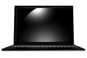 Dark Laptop Computer 3D Illustration png