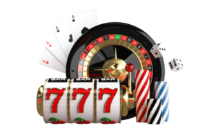 3d casino spellen elementen PNG illustratie