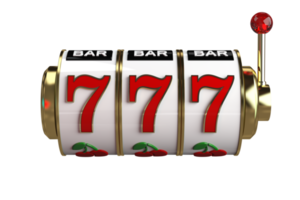 Line of Sevens Slot Machine Reel PNG Illustration