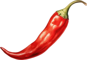 röd chili vattenfärg illustration. ai genererad png