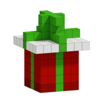 3d voxel icon gift christmas illustration concept icon render png