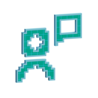 3d Voxel Menschen Kommunikation Blase Symbol Illustration Konzept Symbol machen png