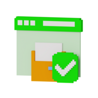 3d icon mail cyber security illustration concept icon render png