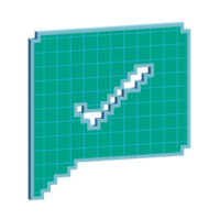 3d Voxel prüfen Kommunikation Blase Symbol Illustration Konzept Symbol machen png