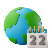 3d icon ecology earth day illustration concept icon render png
