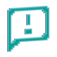 3d Voxel Kommunikation Blase Symbol Illustration Konzept Symbol machen png