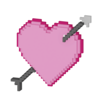 3d icon heart valentine day illustration concept icon render png