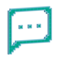 3d voxel dactylographie la communication bulle icône illustration concept icône rendre png