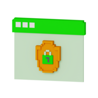 3d icono ciber seguridad ilustración concepto icono hacer png