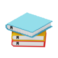 3d voxel icon book education illustration concept icon render png