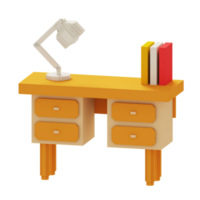 3d voxel icon desk education illustration concept icon render png