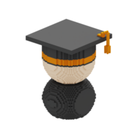 3d voxel icon avatar education illustration concept icon render png