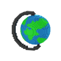 3d Voxel Symbol Globus Bildung Illustration Konzept Symbol machen png