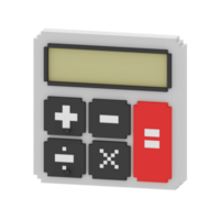 3d voxel icon calculator education illustration concept icon render png