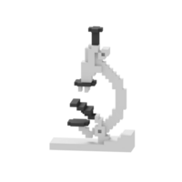 3d voxel icon microscope education illustration concept icon render png