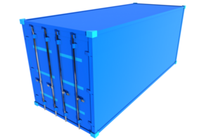 Blue Cargo Container PNG Object