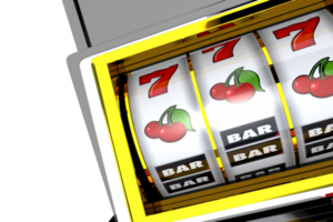 One Handed Bandit Slot Machine 3D Render PNG