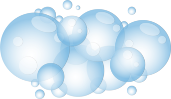tekenfilm zeep schuim met bubbels. licht blauw zeepsop van bad, shampoo, scheren, mousse. png