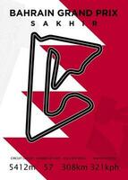 Bahrain Grand Prix map poster vector