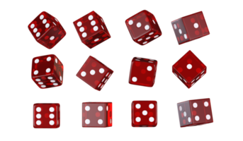 Red Glassy Casino Dices PNG