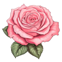 pink rose illustration png