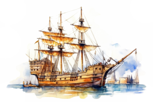 15-18th Century Sailing Ship AI Generative png