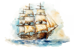 15-18th Century Sailing Ship AI Generative png