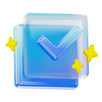 marca de verificación 3d usuario interfaz icono png