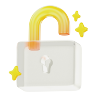 Unlock password 3d User Interface Icon png