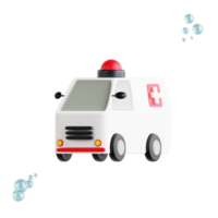 Ambulance vehicle 3d medical and healthcare icon png