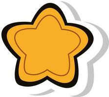 Isolated Orange Star In Sticker Style. vector