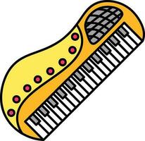 Piano icon or symbol in yellow and grey color. vector