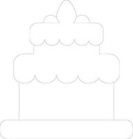 Thin line icon of Cake for celebration concept. vector