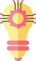 Setup Idea Or Setting Bulb Icon In Pink And Yellow Color. vector