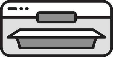 Flat Style Air Conditioner AC Icon in Gray Color. vector