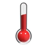 3d framställa av termometer. 3d glas termometer. röd termometer ikon. 3d tolkning illustration png