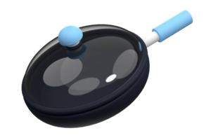 Frying pan 3d illustration on transparent background. 3d frying pan kitchen tool icon. 3d rendering illustration png