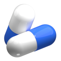 3d white and blue pill. 3d rendering capsule pill. Blue medical pill. 3d render illustration png