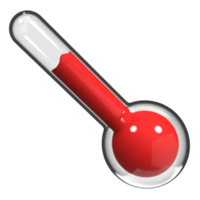 3d render of thermometer. 3d glass thermometer. Red thermometer icon. 3d rendering illustration png