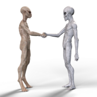 Grey alien on transparent background, 3d render png