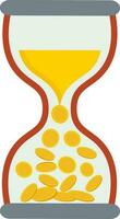 Flat illustration of a hourglass. vector