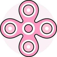 Isolated spinner icon in pink and white color. vector