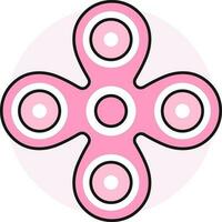 Isolated spinner icon in pink and white color. vector